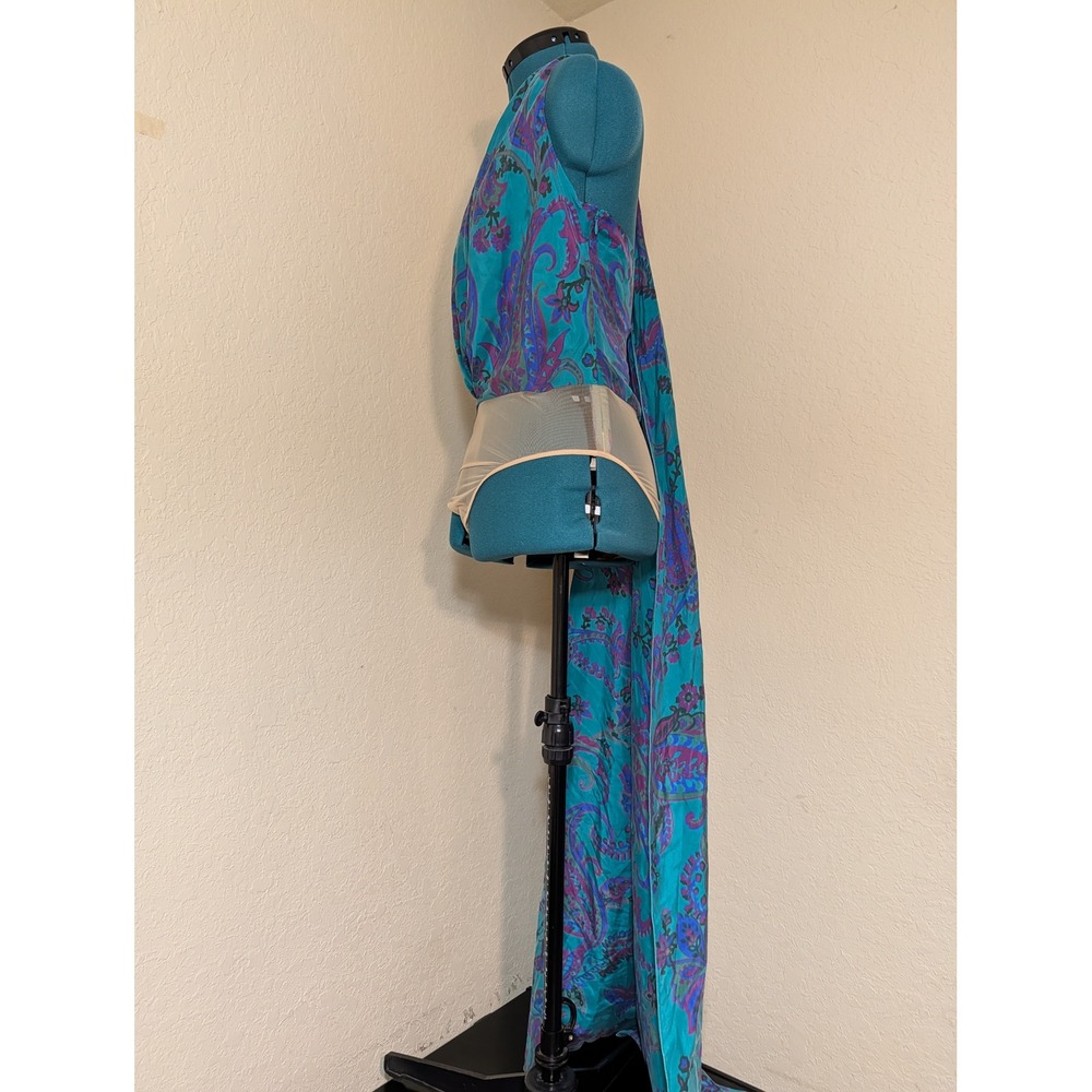 Ralph Lauren Purple Label Jarvis Paisley Silk Habotai Scarf Halter Top M/L? READ - Picture 4 of 9
